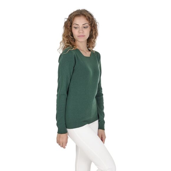 Crown of Edinburgh Cashmere Cashmere Pullover Sweater Women Verde Bottiglia - Picture 6 of 7